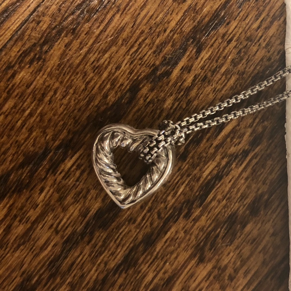 David Yurman sterling silver open heart necklace